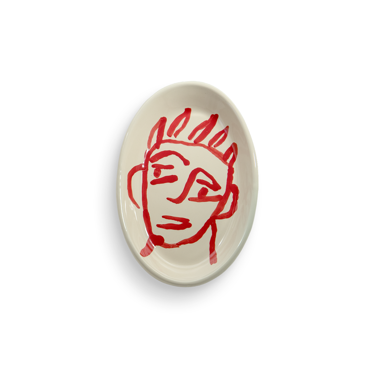 THE TINY FACTORY Keramik Ovale 14 rosso capelli fiamma