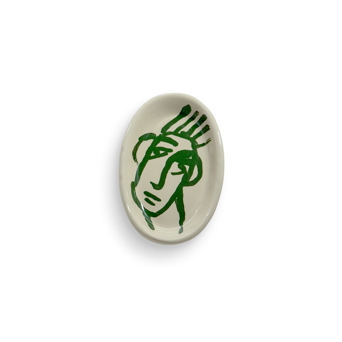 THE TINY FACTORY Keramik Piatto ovale 14 verde