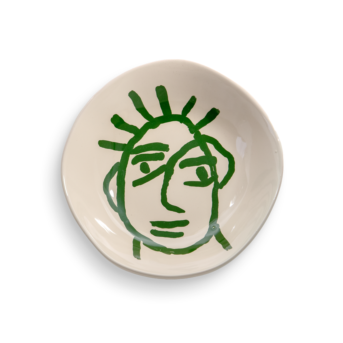 THE TINY FACTORY Keramik Piatto frutta 22 verde capelli lunghi