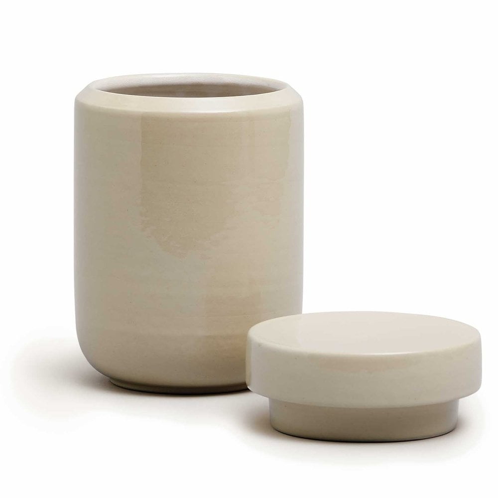 THE TINY FACTORY Keramikdose Aufbewahrung UNI BEIGE und WEISS - GRANOLA-AUFBEWAHRUNGSDOSE KERAMIK