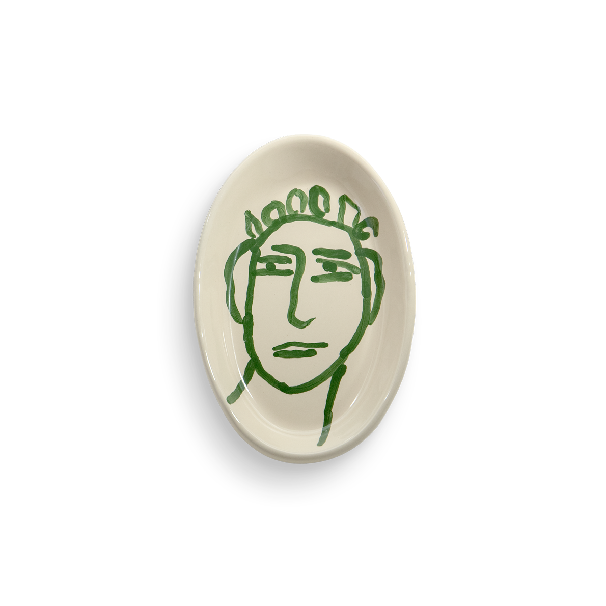 THE TINY FACTORY Keramik Ovale 20 verde capelli crespi