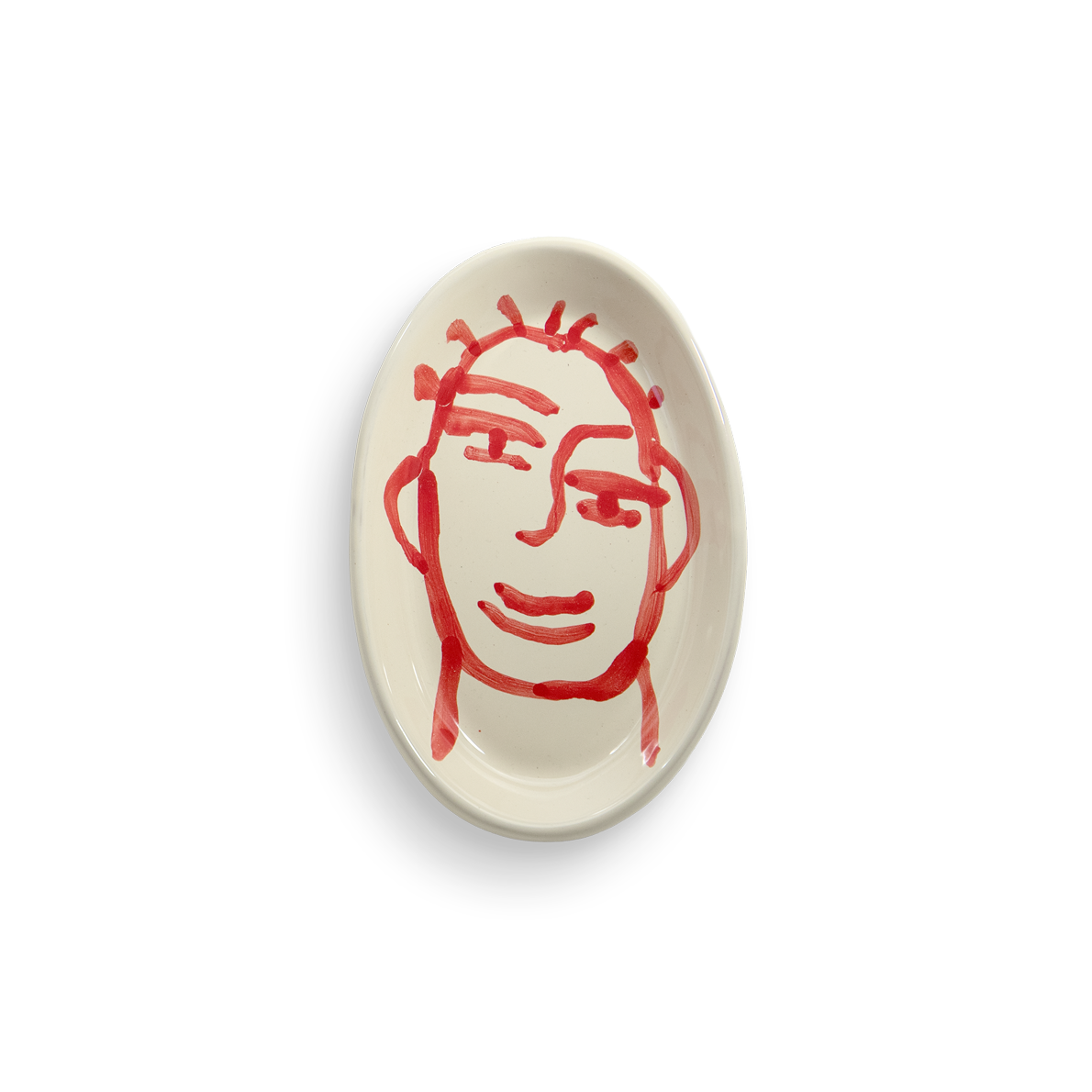 THE TINY FACTORY Keramik Ovale 20 rosso Sorriso