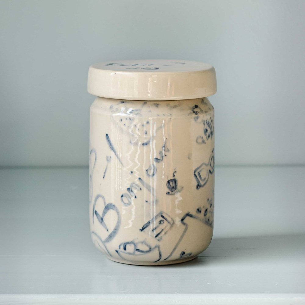 THE TINY FACTORY Bonjour bleu - Aufbewahrungsdose Keramik
