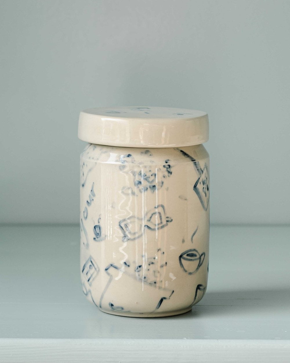 THE TINY FACTORY Bonjour bleu - Aufbewahrungsdose Keramik