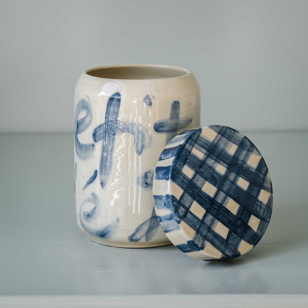 THE TINY FACTORY Petit déj carreaux bleu - Aufbewahrungsdose Keramik