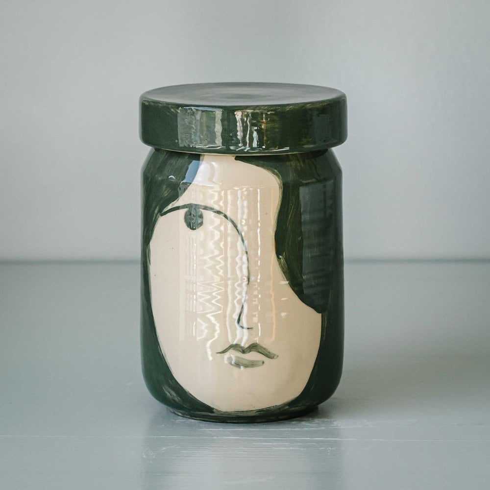 THE TINY FACTORY einzeln Visage vert - Aufbewahrungsdose Keramik